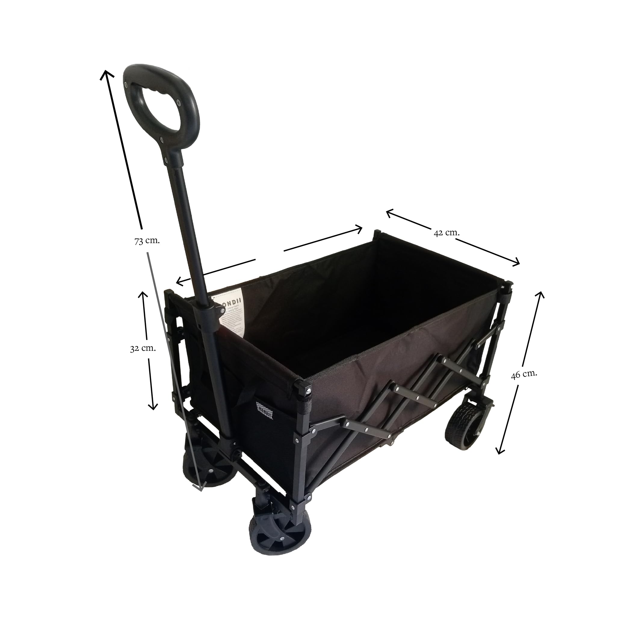 Carro de Transporte Plegable 80 kg con Freno y Ruedas 360° - Imagen 2